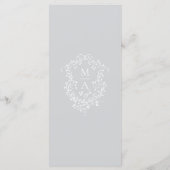 Menu Mariage de frontière gris-classique floral (Dos)