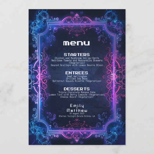 Menu Mariage de fusion Cyber-Médiéval (Devant)