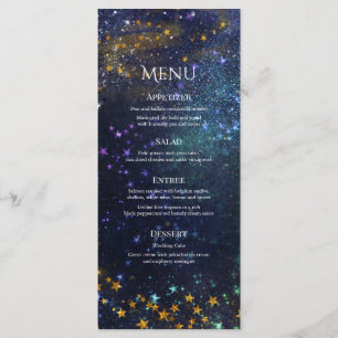 Menu Mariage de Galaxie céleste de la nuit étoilée