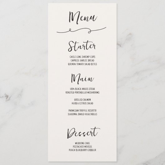 Menu Mariage de gigogne à main (Devant)