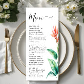 Menu Mariage de jardin botanique de feuilles de verdure