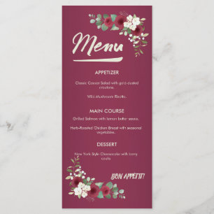 Menu Mariage de jardin d'automne et d'hiver en Bourgogn