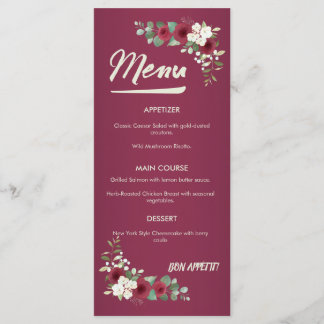 Menu Mariage de jardin d'automne et d'hiver en Bourgogn