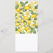 Menu Mariage de jardin de citron aquarelle (Dos)