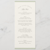 Menu Mariage de Jardin Pistache Douce (Devant)