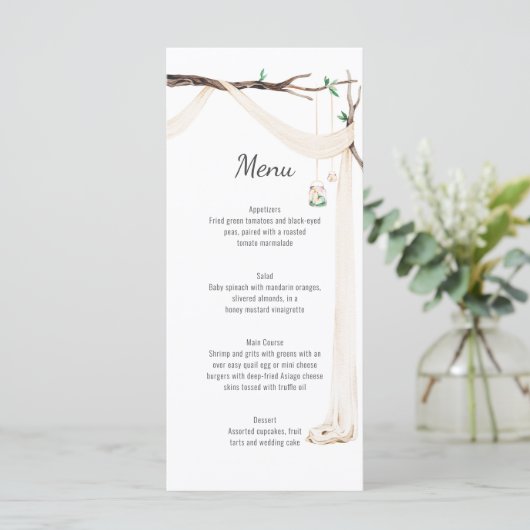 Menu Mariage de la branche Arbre de Draps Beige Ru (Debout devant)