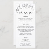 Menu Mariage de la branche de feuille de laurier m (Devant / Derrière)