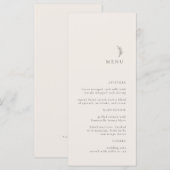 Menu Mariage de la Branche Olive Ecru Moderne (Devant / Derrière)