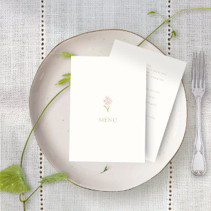Menu Mariage de la carte ivoire Rose Floral