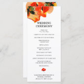 Menu Mariage de la cérémonie de peinture à l'aquarelle  (Devant / Derrière)