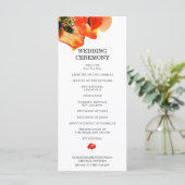 Menu Mariage de la cérémonie de peinture à l'aquarelle  (Debout devant)