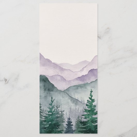 Menu Mariage de la forêt de Misty Mountain (Dos)