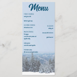 Menu Mariage de la forêt de montagne de neige