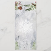 Menu Mariage de la lanterne de pin rustique d'hiver (Dos)