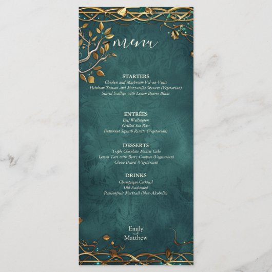 Menu Mariage de la Majesté de la Terre du milieu (Devant)