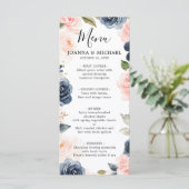 Menu Mariage de la Marine Blue Blush Rose Rose Boh (Debout devant)