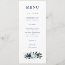 Menu Mariage de la marine Floral Boho