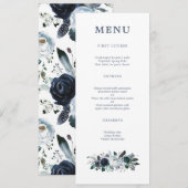 Menu Mariage de la marine Floral Boho (Devant / Derrière)