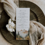 Menu Mariage de la montagne d'aquarelle<br><div class="desc">Il s'agit d'un menu sur le thème de la montagne avec une belle aquarelle scène de montagne et un élégant appariement de polices. Toutes les formulations et la plupart des polices sont modifiables sur ce modèle de tournesol rustique. Les seules couleurs qui ne sont pas modifiables sont les couleurs de...</div>