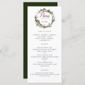 Menu Mariage de la saison de Noël (Devant / Derrière)