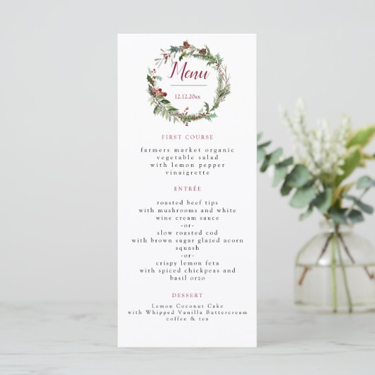 Menu Mariage de la saison de Noël (Debout devant)
