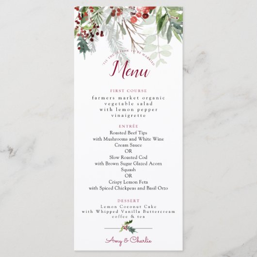 Menu Mariage de la saison de Noël 2 (Devant)