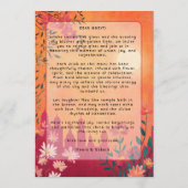 Menu Mariage de la serenade de coucher de soleil 2 (Dos)