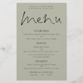 Menu Mariage de la taille douce du script élégant  (Devant)