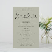 Menu Mariage de la taille douce du script élégant  (Debout devant)