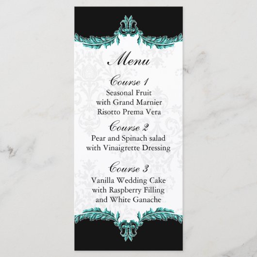 menu mariage de l'aqua noir (Devant)