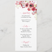 Menu Mariage de l'aquarelle de printemps Pavot rouge fl (Dos)