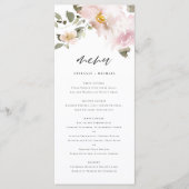 Menu Mariage de l'aquarelle féminine (Devant)
