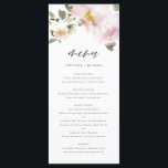 Menu Mariage de l'aquarelle féminine<br><div class="desc">Ajoutez un accent floral élégant à votre paysage de table d'évènement avec ce papier à lettres à carte florale personnalisable. Il dispose d'un bouquet floral aquarelle de fleurs roses rousses et de verdure. Personnalisez cette carte de menu floral aquarelle en ajoutant vos propres détails. Cette carte de menu rose vif...</div>