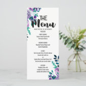 Menu Mariage de l'aquarelle florale à la menthe et (Debout devant)