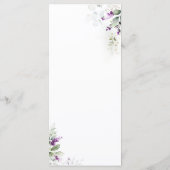 Menu Mariage de lavande verte violette (Dos)