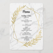 Menu Mariage De L'Effet Marbre Et Or (Devant)