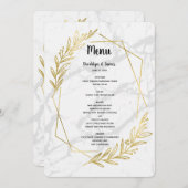 Menu Mariage De L'Effet Marbre Et Or (Devant / Derrière)