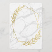 Menu Mariage De L'Effet Marbre Et Or (Dos)