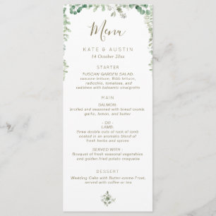 menu mariage de l'eucalyptus