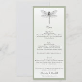 Menu Mariage de libellules de Sage Green (Devant / Derrière)