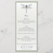 Menu Mariage de libellules de Sage Green (Devant)