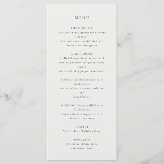 Menu mariage de l'ivoire sculpté (Devant)