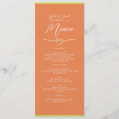 Menu Mariage de l'Orange Vert Citron (Devant)
