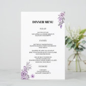 Menu Mariage de l'orchidée d'aquarelle (Debout devant)