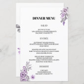 Menu Mariage de l'orchidée d'aquarelle (Devant / Derrière)
