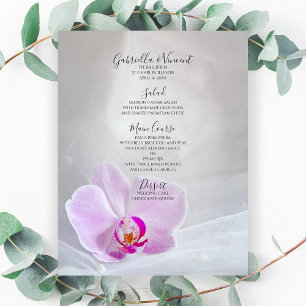 Menu Mariage de l'orchidée rose et du voile blanc