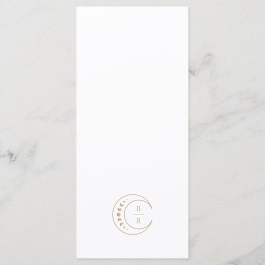 Menu Mariage de lune céleste d'or (Dos)