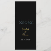 Menu mariage de lune de minuit céleste (Dos)