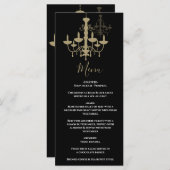Menu Mariage de lustre en or noir (Devant / Derrière)
