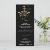 Menu Mariage de lustre en or noir (Debout devant)